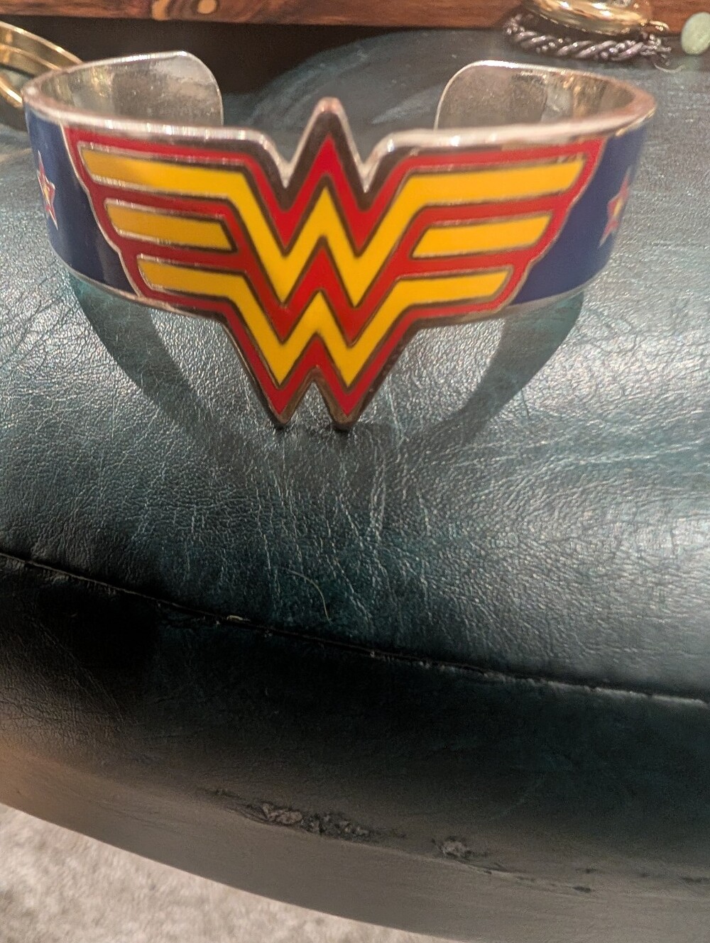 Wonder Woman Inspired Red & Yellow Cuff Bracelet - Women Accessories